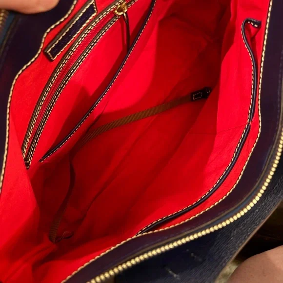 Dooney & Bourke Navy Blue Leather Shoulder Bag - Picture 7 of 11